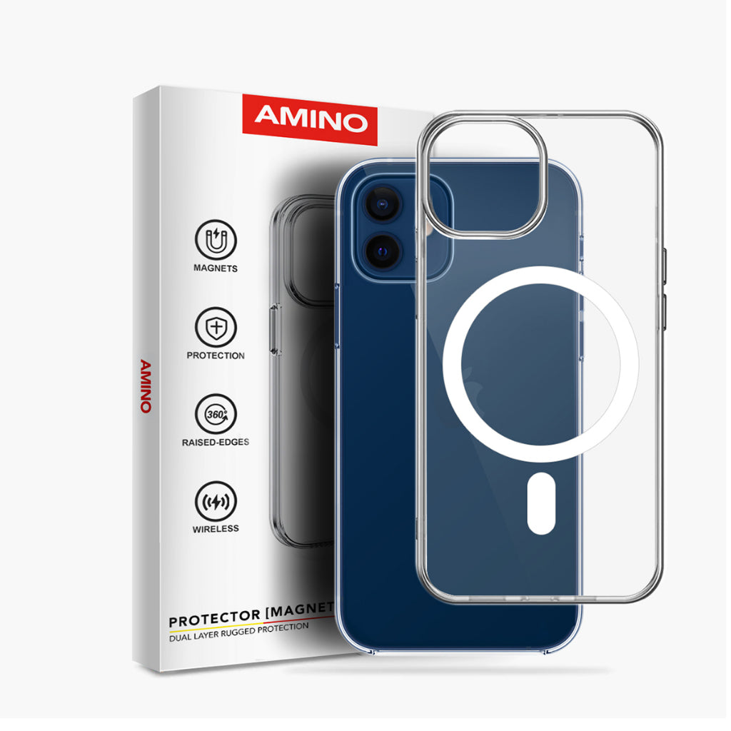 Pekanbaru Magnetic Case Iphone Original AMINO Untuk Iphone 11 12 13 14 15 Pro Max Plus Clear Hybrid Bumper