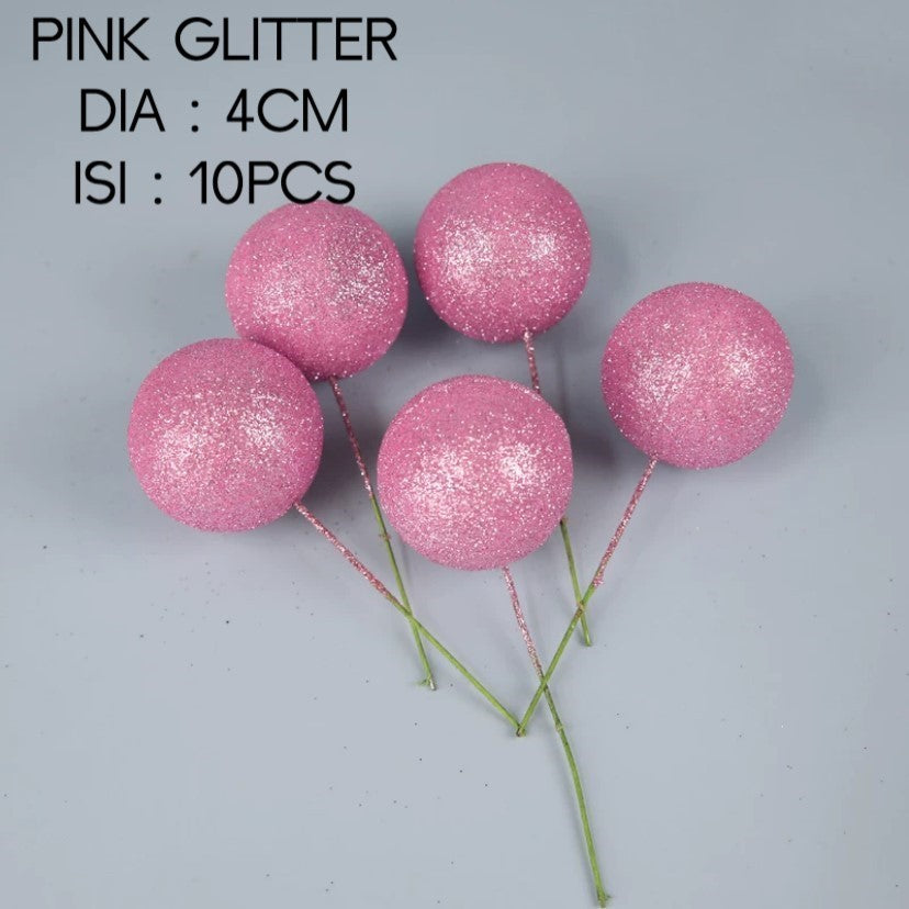 Pekanbaru Topper Kue Bentuk Bulat Glitter Per Pack