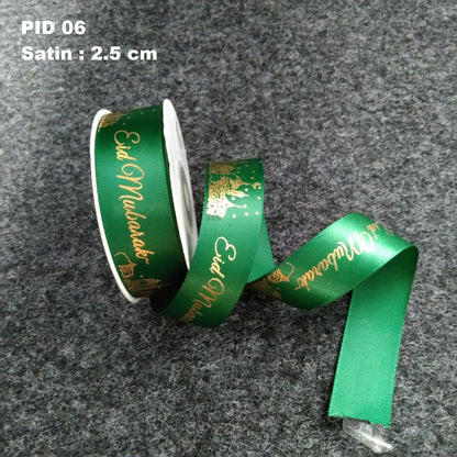 Pekanbaru Pita Idul Fitri Satin Lebar 2.5 Cm Berbagai Ukuran Per Meter