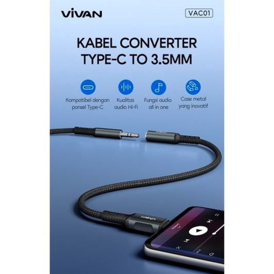 Pekanbaru Vivan Vac01 Type C To 3.5Mm Audio Adapter
