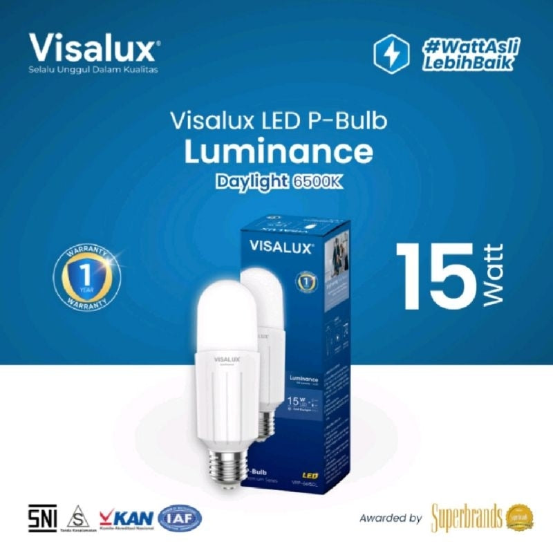 Pekanbaru Lampu  Led Visalux Luminance P-Bulb Cahaya Putih E27 9W 12W 15W