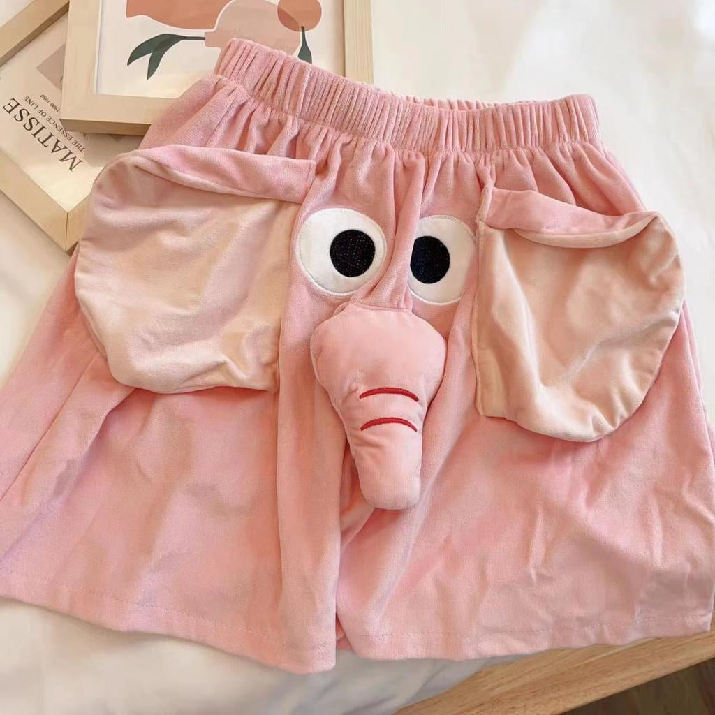Pekanbaru Celana Pendek Motif Gajah Lucu Belalai Bunyi Dumbo Unik Couple Piyama Tidur Celana Gajah Short Pants Daily Pink Biru Unisex