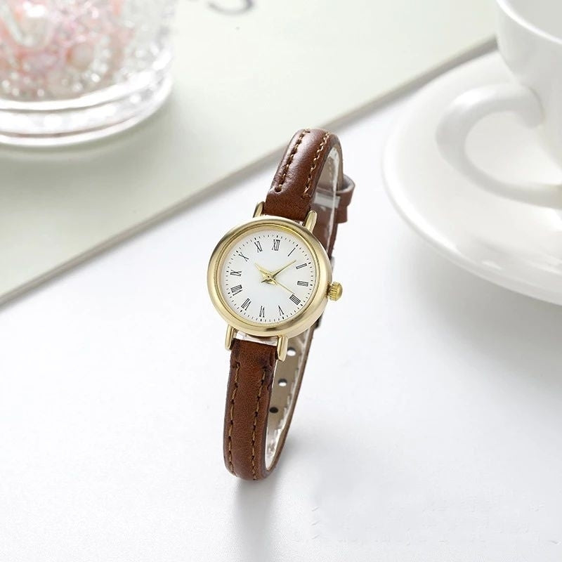 Pekanbaru Jam Tangan Casual Wanita Analog Kecil Dial Bulat Dengan Strap Pu