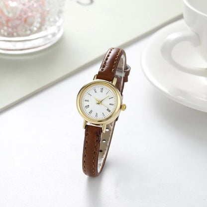 Pekanbaru Jam Tangan Casual Wanita Analog Kecil Dial Bulat Dengan Strap Pu