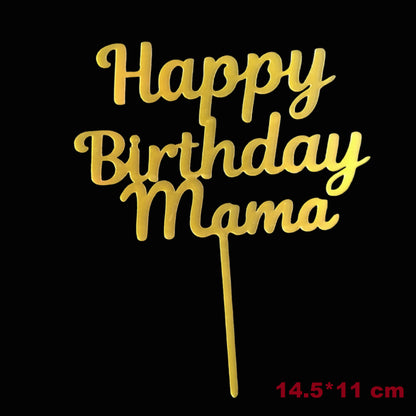 Pekanbaru Cake Topper Akrilik Happy Birthday / Mother'S Day / Father'S Day Ukuran Besar (Instan Only)