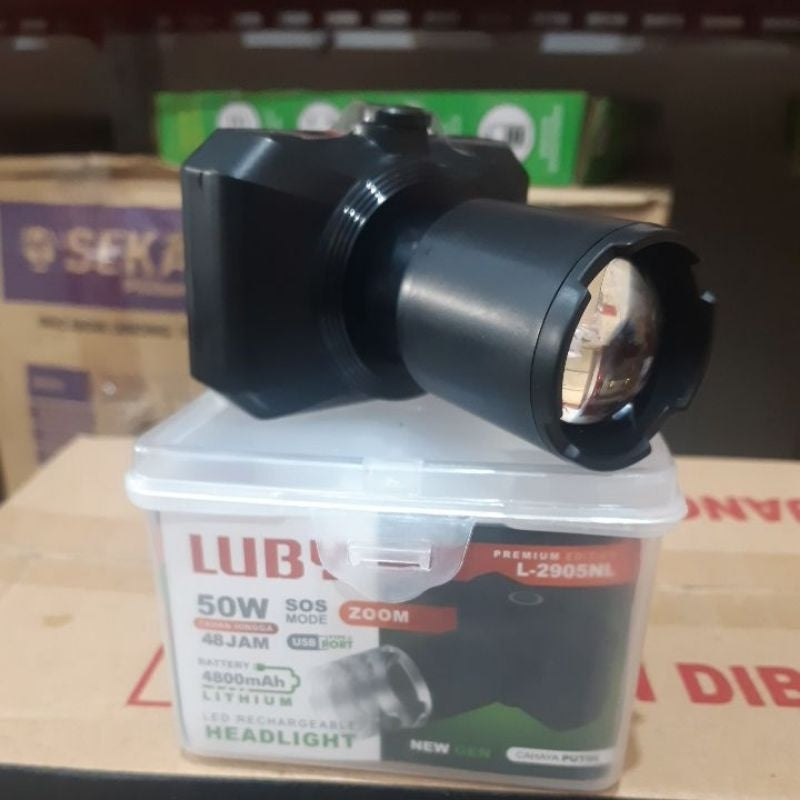 Pekanbaru Senter Kepala Zoom Lensa 50W Luby L-2905L / Luby L-2905K / Matsugi Mg-700L / Senter Zoom Aoki Ak-3685A