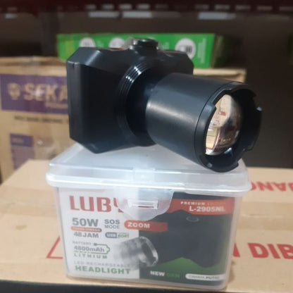 Pekanbaru Senter Kepala Zoom Lensa 50W Luby L-2905L / Luby L-2905K / Matsugi Mg-700L / Senter Zoom Aoki Ak-3685A