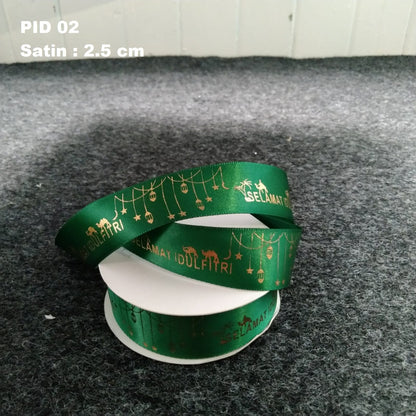 Pekanbaru Pita Idul Fitri Satin Lebar 2.5 Cm Berbagai Ukuran Per Meter