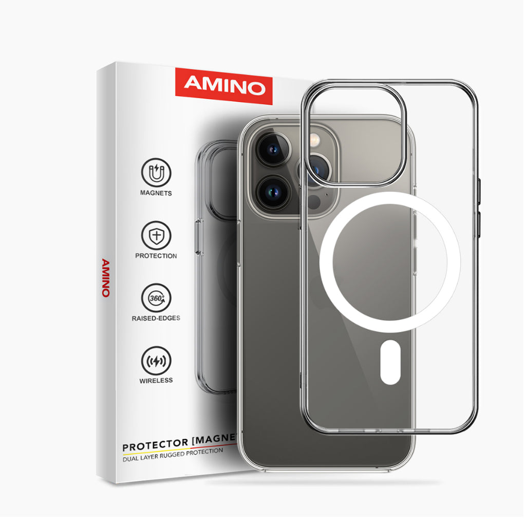 Pekanbaru Magnetic Case Iphone Original AMINO Untuk Iphone 11 12 13 14 15 Pro Max Plus Clear Hybrid Bumper