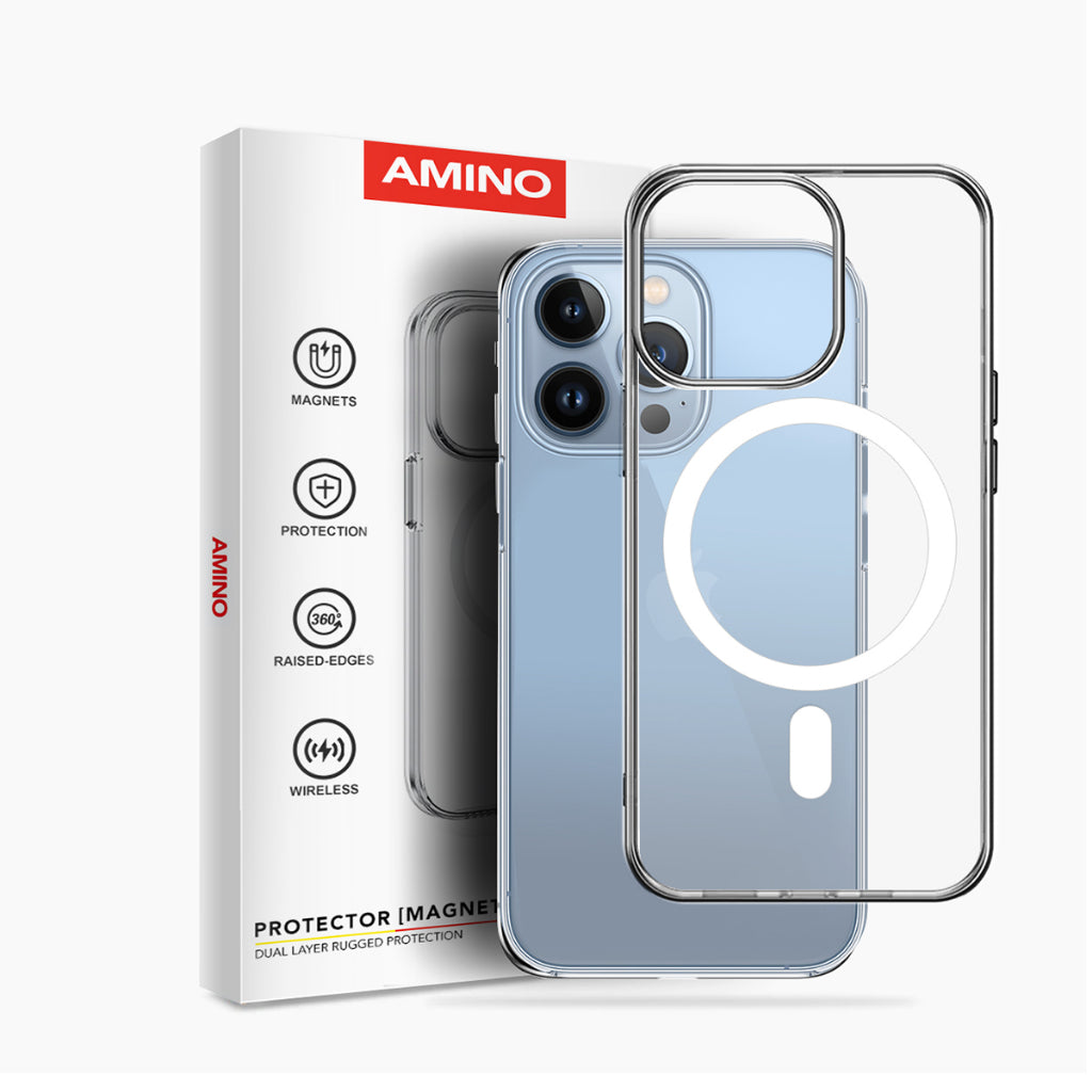Pekanbaru Magnetic Case Iphone Original AMINO Untuk Iphone 11 12 13 14 15 Pro Max Plus Clear Hybrid Bumper