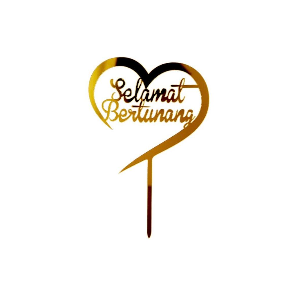 Pekanbaru Cake Topper Akrilik Happy Anniv / Happy Valentine / Happy Wedding (Instan Only)