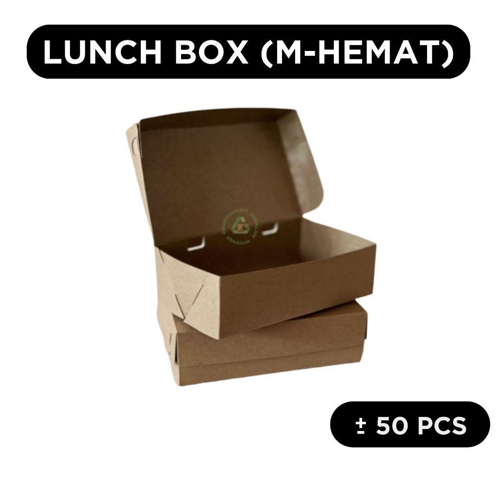 Pekanbaru Paper Lunch Box L M M-HEMAT S XS Kemasan Dimsum Ayam Geprek Mie Gorengan Brownies Laminasi Food Tray