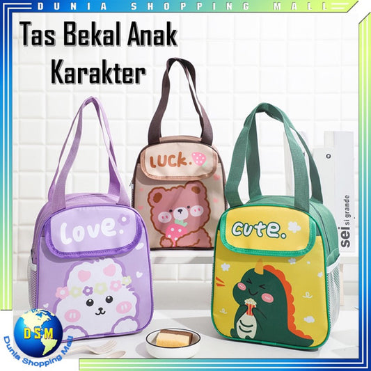 Pekanbaru (Tas Bekal Aluminium foil ) Tas Bekal Makanan Anak Karakter Kartun Lucu Lunch Bag Thermal Cooler Aluminium Foil Cooler Bag Tahan Panas/ Tas Bekal Makan Anak Sekolah