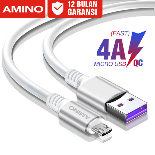Pekanbaru Kabel Data Charger 4A Micro USB / 4A TYPE C Original AMINO Cable Data Fast charging QC 3.0 Quick Charge untuk Xiomi Redmi Oppo Vivo Huawei
