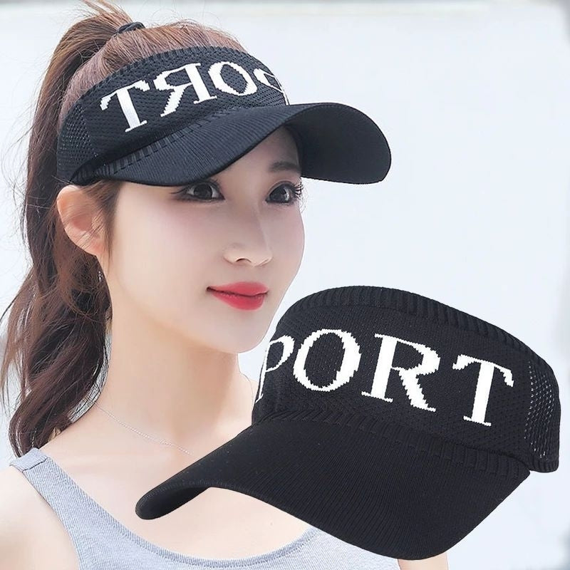 Pekanbaru Topi Senam Zumba Wanita Dewasa Knit Visor Sport Rajut Katun Bersepeda Pantai