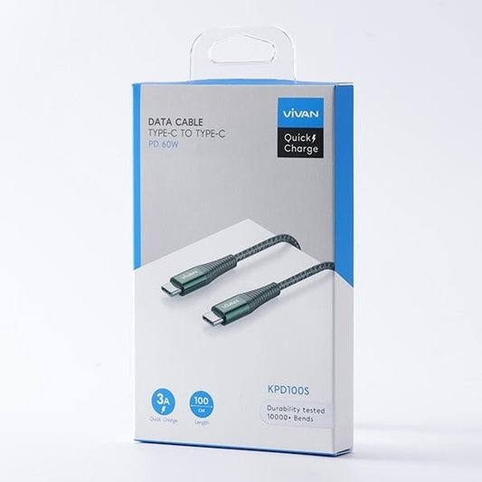 Pekanbaru Vivan Kpd100S Data Cable Pd 60W (Usb Type C)