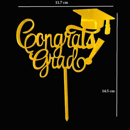 Pekanbaru Cake Topper Akrilik Happy Graduation (Instan Only)