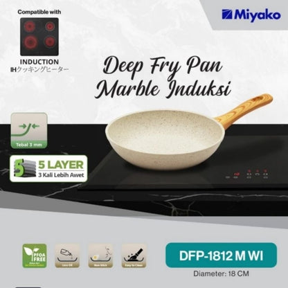 Pekanbaru Deep Fry Pan Miyako / Fry Pan Miyako Marble Induksi / Dfp-1812M Wi / Dfp-2012 M Wi / Dfp-2212 M Wi / Teflon
