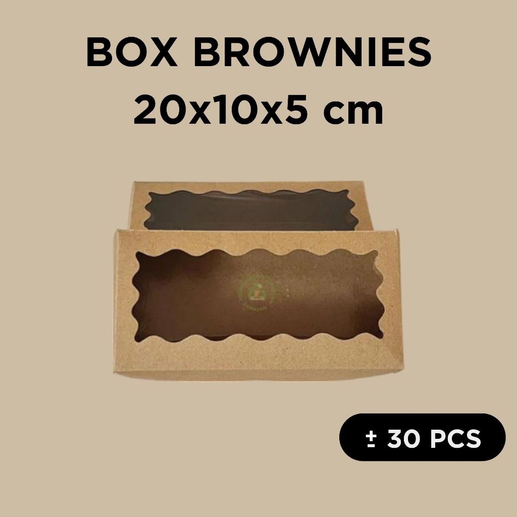 Pekanbaru 30 Pcs Box Brownies Jendela 20x10x5 Box Kue Jendela Dus Donat Dus Bolen Laminasi Food Grade