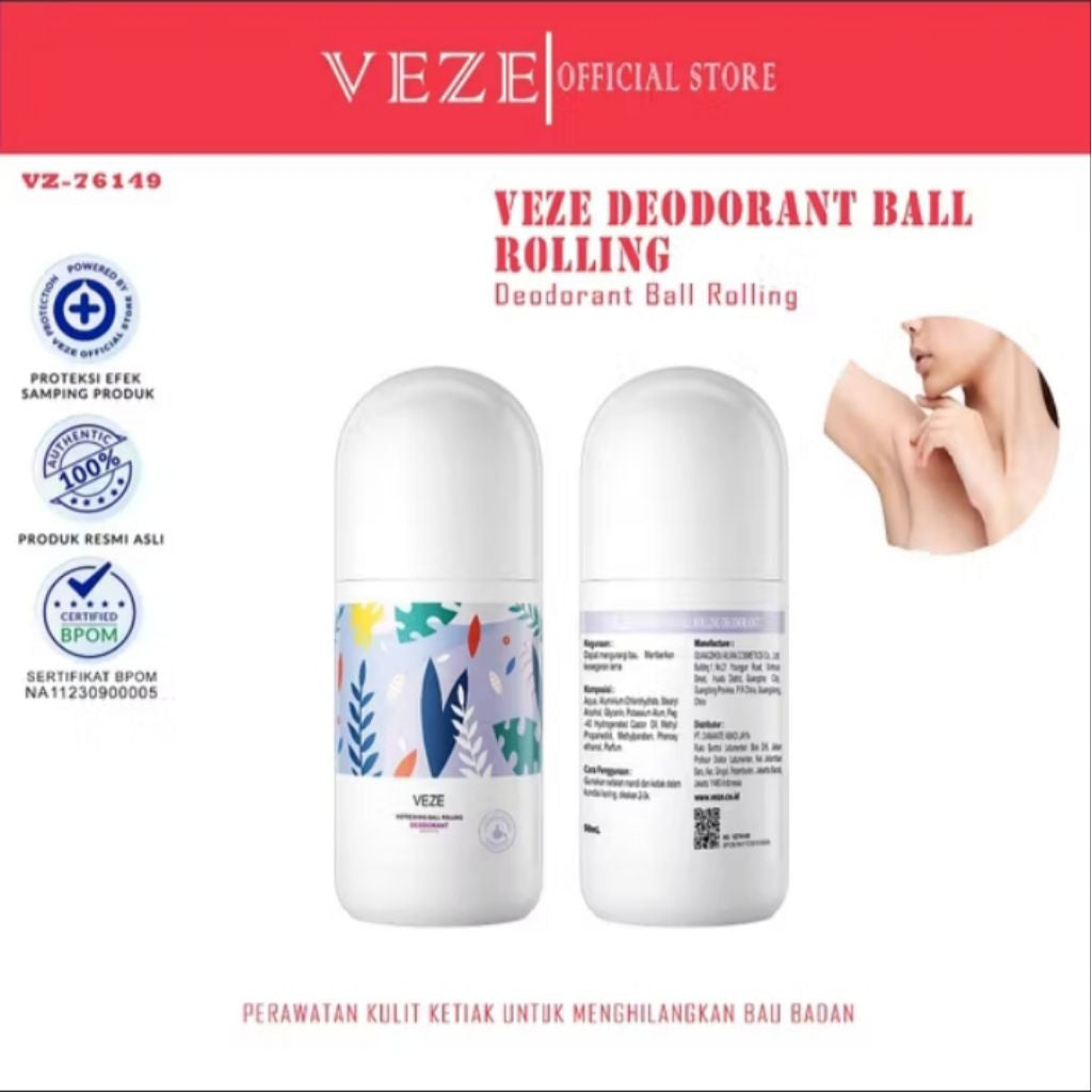 Pekanbaru [Bpom] - Veze Deodorant Refreshing Ball Rolling 50 Ml