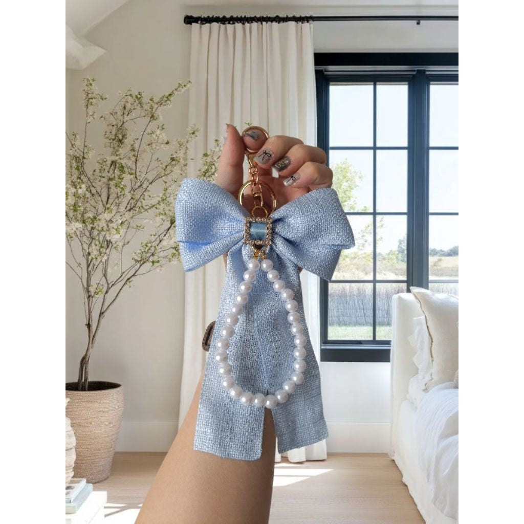 Pekanbaru Hanya 3 Hari Diskon Khusus : Gantungan Tas wanita  Pita Mutiara Clarice Cantik/keychain