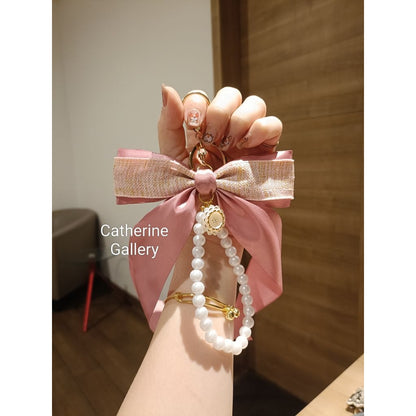 Pekanbaru Hanya 3 Hari Diskon Khusus : Gantungan Tas wanita  Pita Mutiara Clarice Cantik/keychain