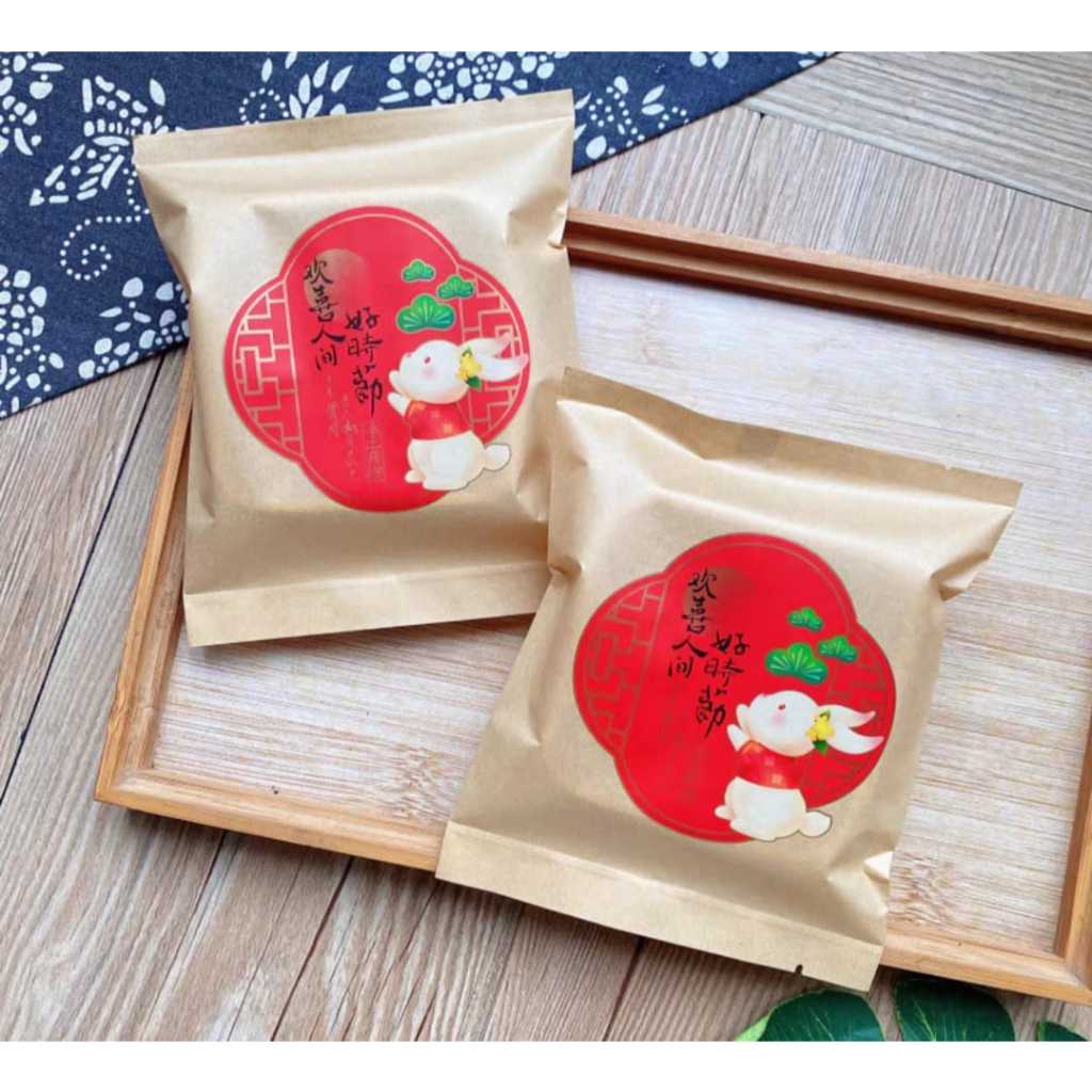Pekanbaru Plastik Mooncake / Kue Bulan Non-Seal Motif Happy Mid Autumn Festival Berbagai Ukuran Per Pack