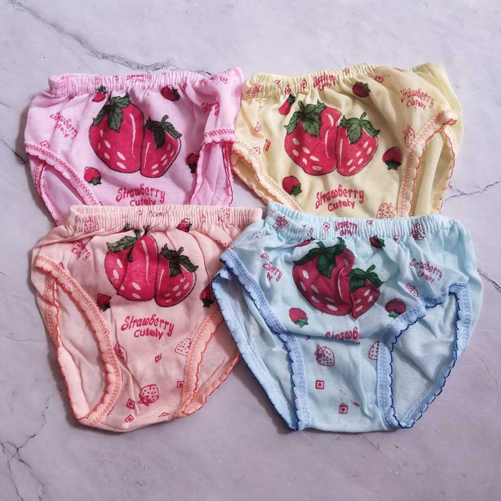 Pekanbaru Celana dalam anak perempuan bahan kaos lembut motif polkadot Celana dalam anak perempuan strawberry