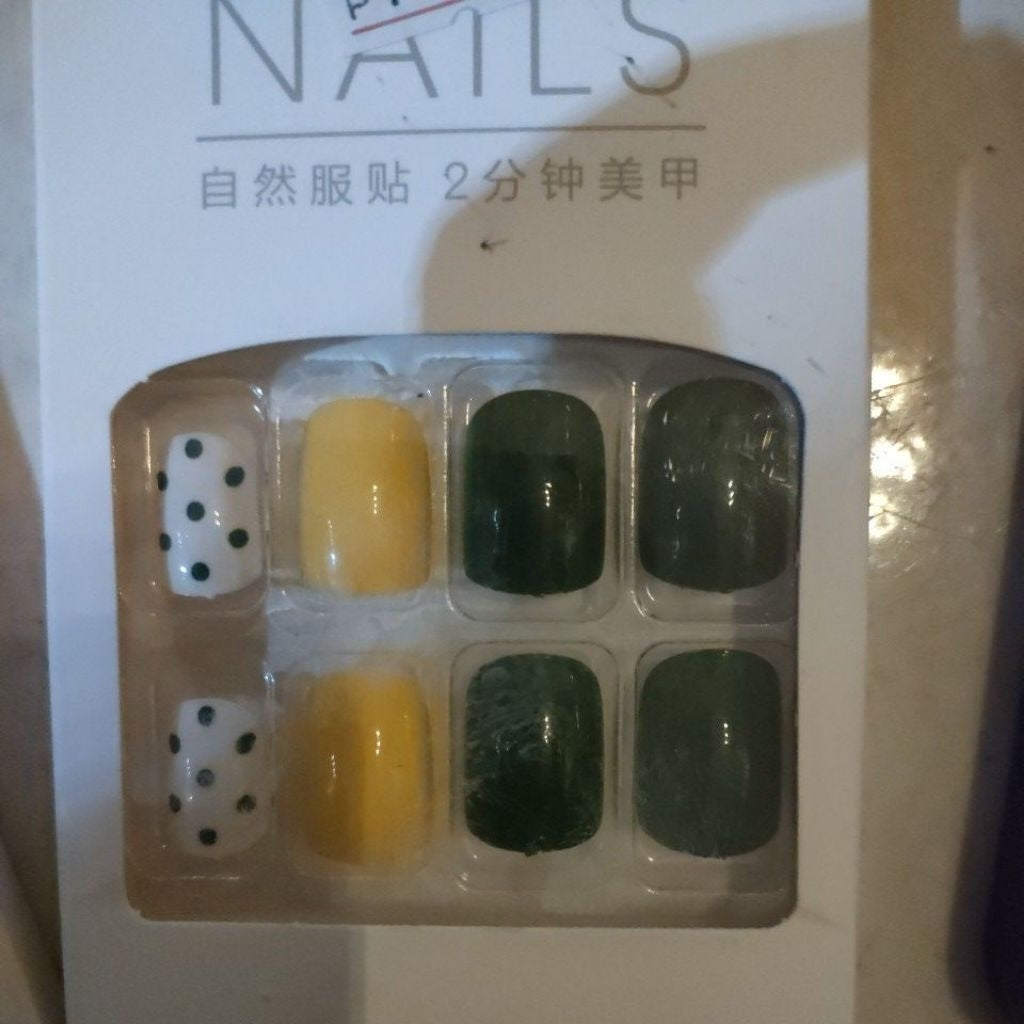 Pekanbaru (24Pcs Free Lem) Kuku Palsu Murah Tahan Air Fashion Nail Art 3D Korea Fake Nails Manicure