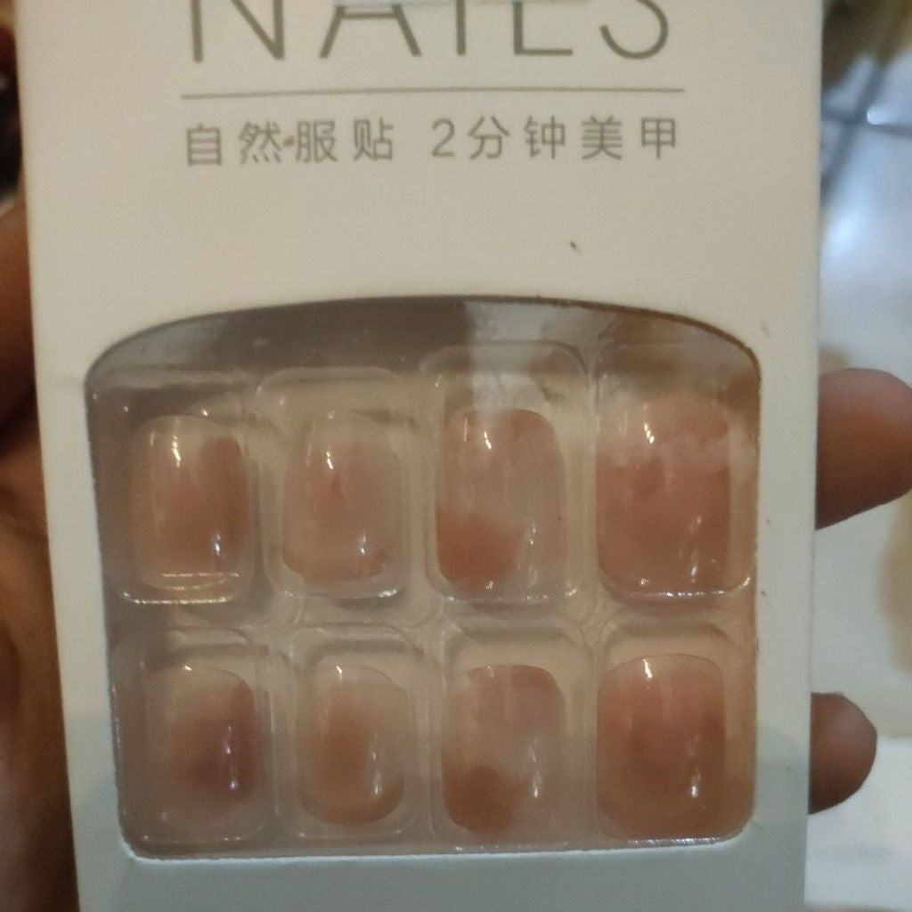 Pekanbaru (24Pcs Free Lem) Kuku Palsu Murah Tahan Air Fashion Nail Art 3D Korea Fake Nails Manicure