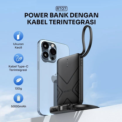 Pekanbaru Power Bank 5000-10000Mah Robot With Official Warranty Rt07 Rt11 Rt12 Rt180S Rt190S