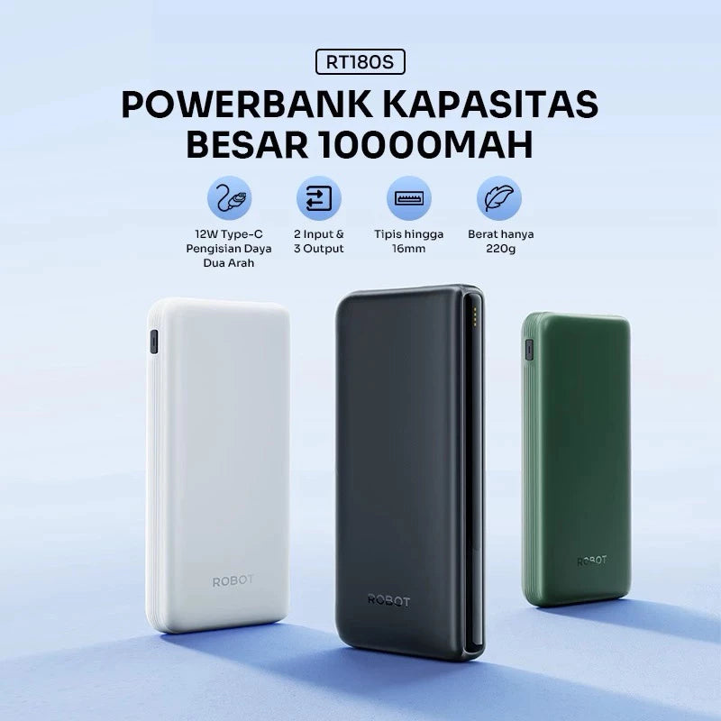Pekanbaru Power Bank 5000-10000Mah Robot With Official Warranty Rt07 Rt11 Rt12 Rt180S Rt190S