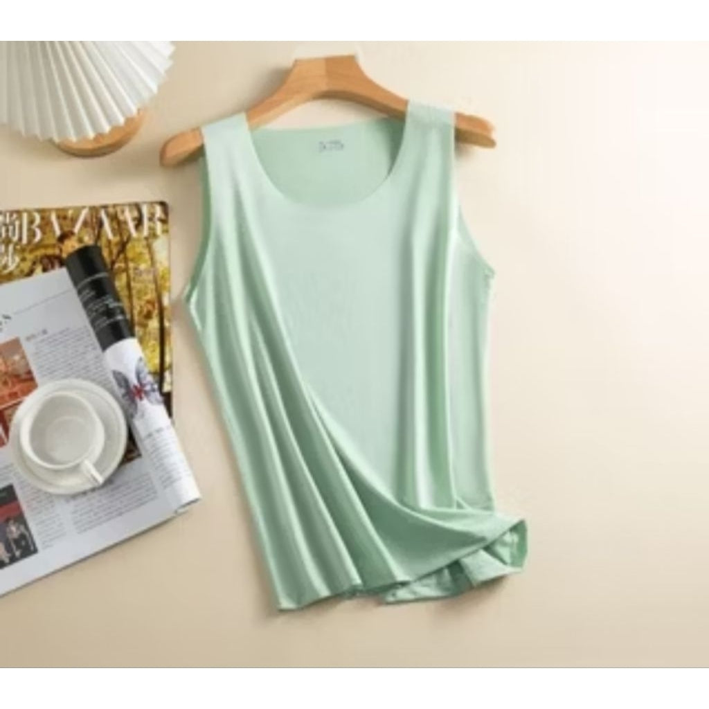 Pekanbaru Tanktop wanita ice silk tipis nyaman dingin tanpa lengan