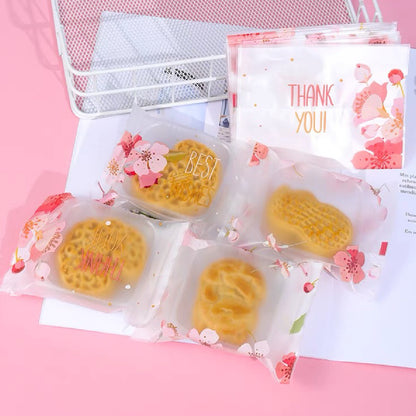 Pekanbaru Plastik Mooncake / Kue Bulan Non-Seal Motif Happy Mid Autumn Festival Berbagai Ukuran Per Pack
