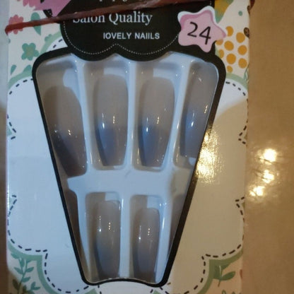 Pekanbaru (24Pcs Free Lem) Kuku Palsu Murah Tahan Air Fashion Nail Art 3D Korea Fake Nails Manicure