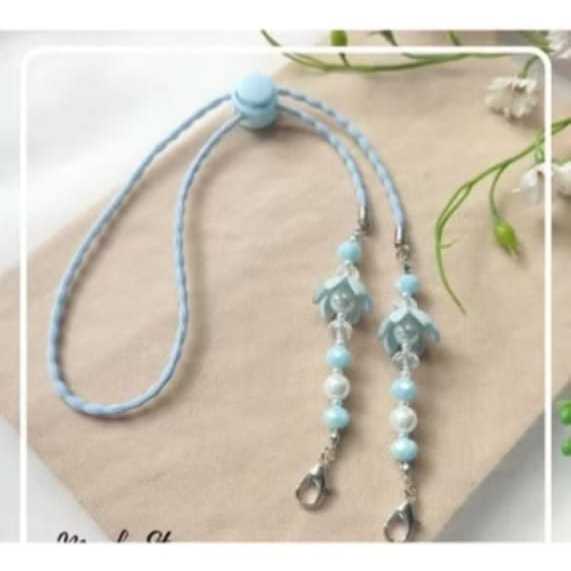 Pekanbaru Strap Masker Kristal Mutiara 2in1Kalung Pengait Konektor Lanyard masker HEADLOOP HIJAB