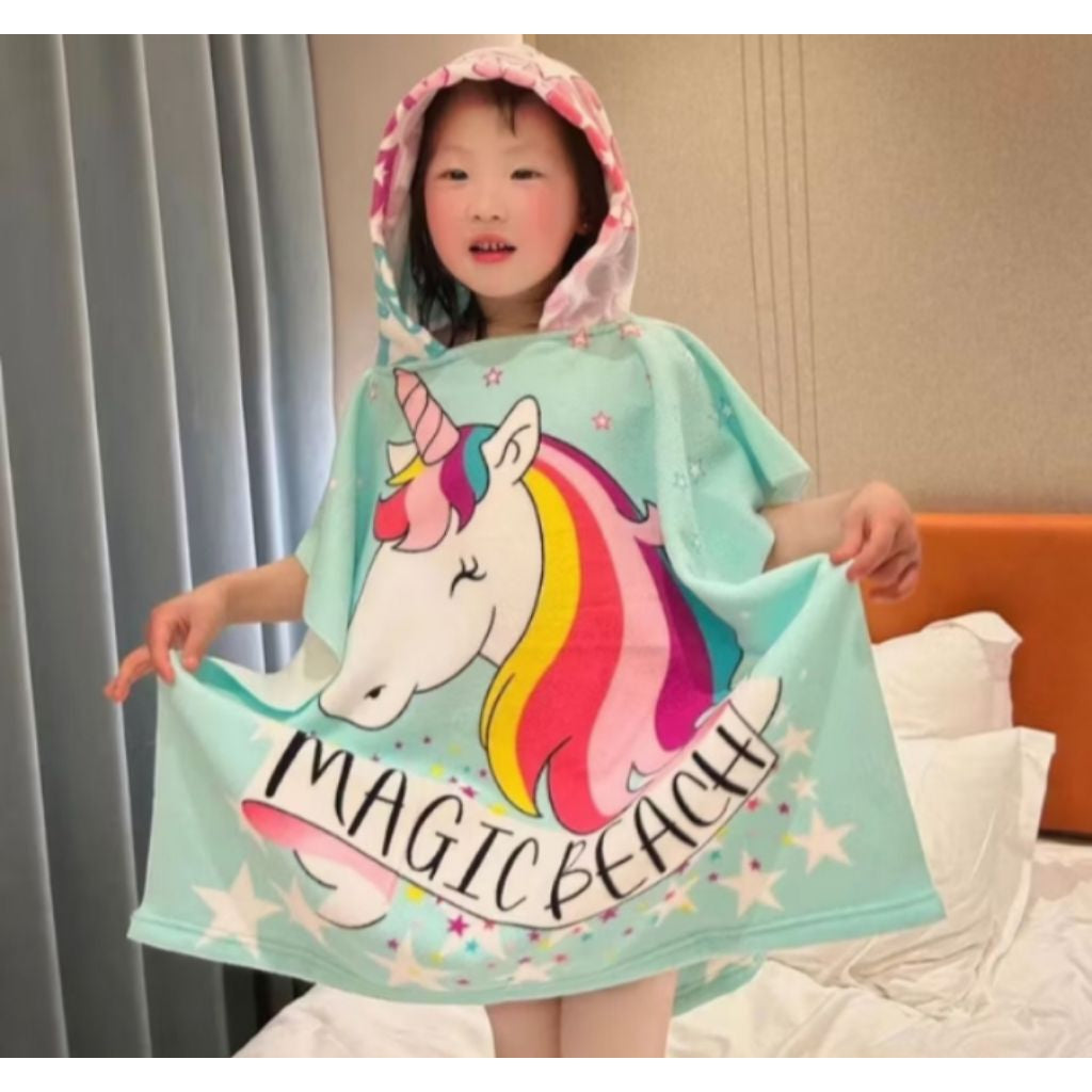Pekanbaru Baju Handuk Mandi Anak Karakter / Handuk Ponco Topi