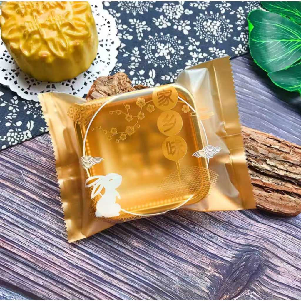 Pekanbaru Plastik Mooncake / Kue Bulan Non-Seal Motif Happy Mid Autumn Festival Berbagai Ukuran Per Pack