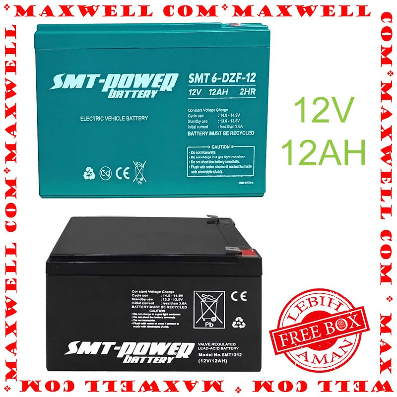 Pekanbaru Battery Kering Vrla/Aki Kering Vrla/Battery Ups Merk Smt 12V 12Ah Smt1212 - Smt 6-Dzf-12 2Hr Original Smt Power