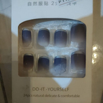 Pekanbaru (24Pcs Free Lem) Kuku Palsu Murah Tahan Air Fashion Nail Art 3D Korea Fake Nails Manicure