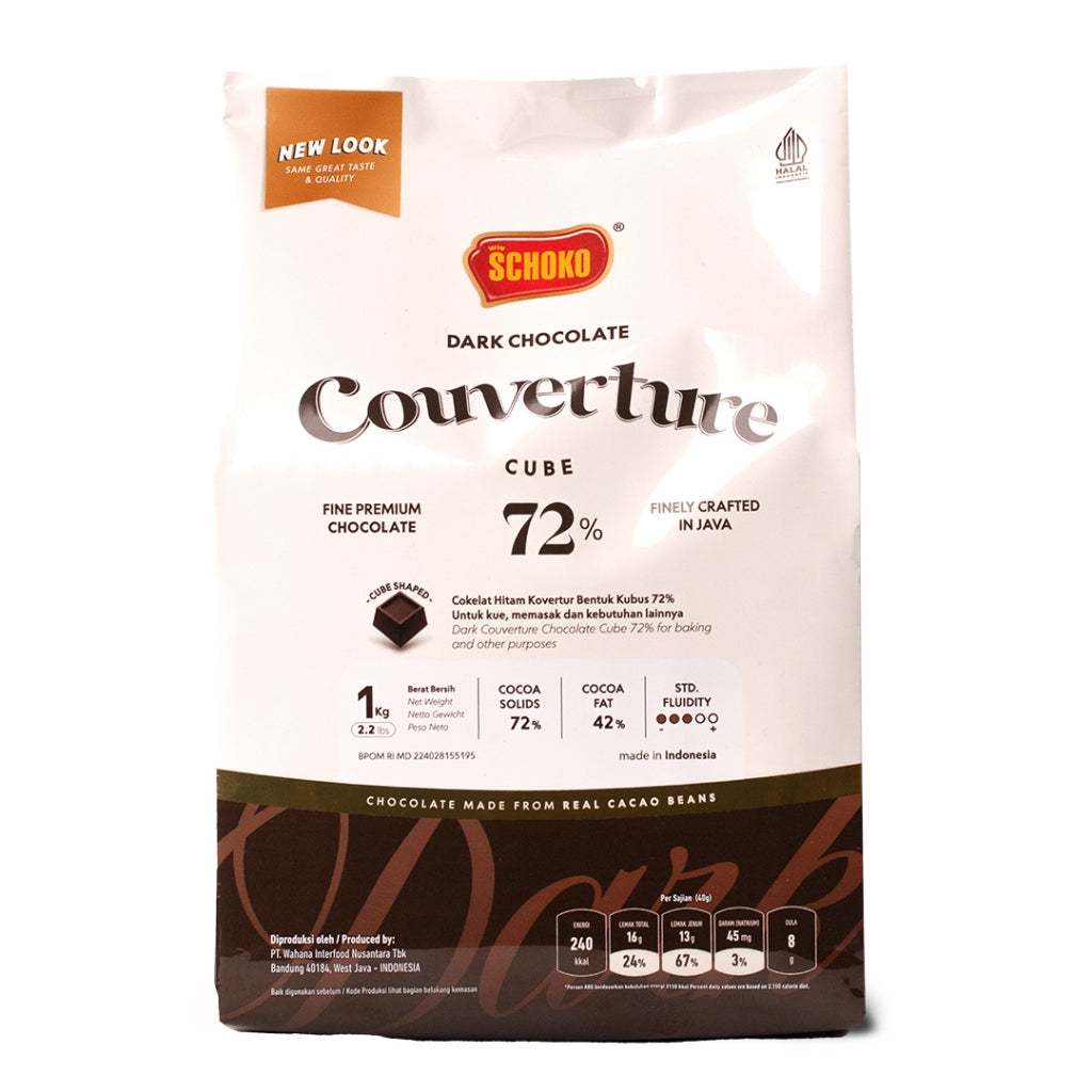 Pekanbaru Schoko Chocolate Couverture Cube Berbagai Variant 250Gr Repack