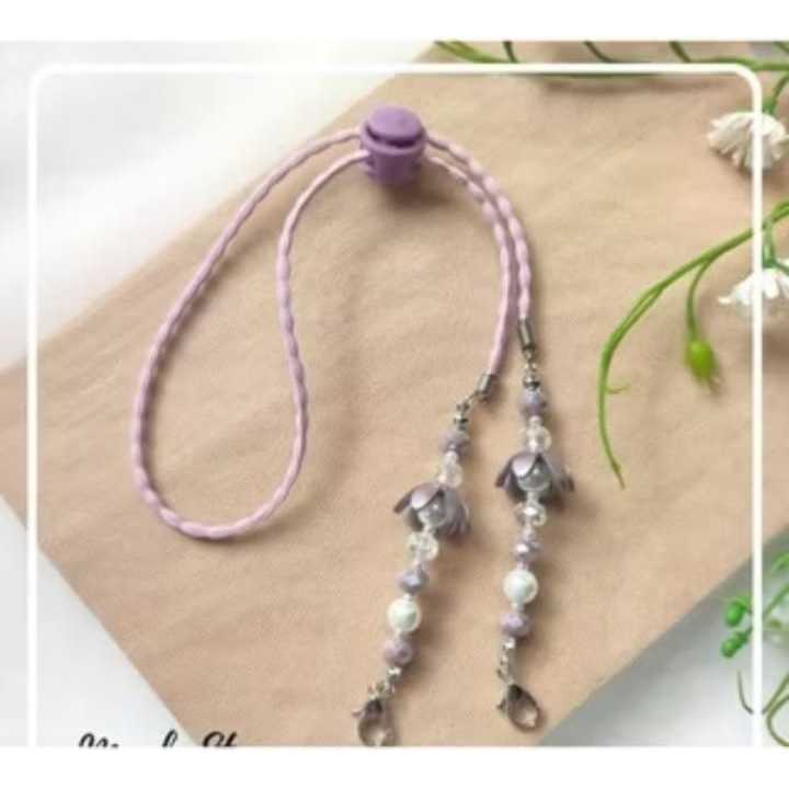 Pekanbaru Strap Masker Kristal Mutiara 2in1Kalung Pengait Konektor Lanyard masker HEADLOOP HIJAB