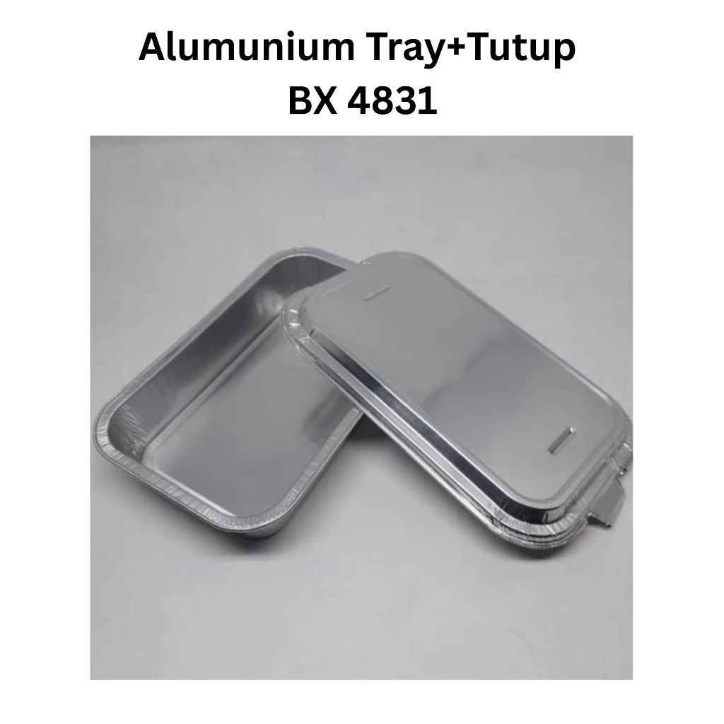 Pekanbaru (1 PCS) Alumunium Foil Tray Cup+Tutup BX 4381 AX 350 Kemasan Dimsum Mentai Lasagna Spaghetti Brulee
