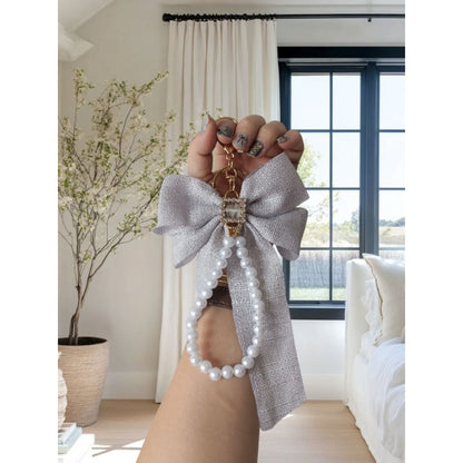 Pekanbaru Hanya 3 Hari Diskon Khusus : Gantungan Tas wanita  Pita Mutiara Clarice Cantik/keychain