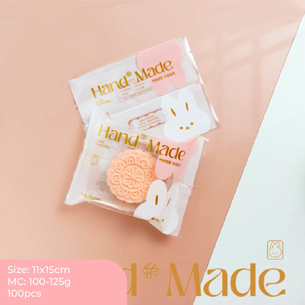 Pekanbaru Plastik Mooncake / Kue Bulan Non-Seal Motif Happy Mid Autumn Festival Berbagai Ukuran Per Pack