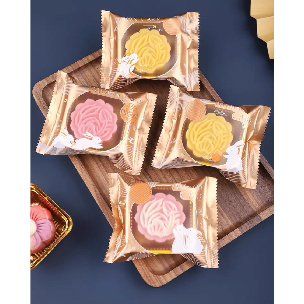 Pekanbaru Plastik Mooncake / Kue Bulan Non-Seal Motif Happy Mid Autumn Festival Berbagai Ukuran Per Pack