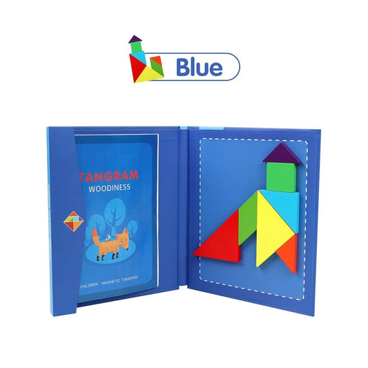 Pekanbaru BUKU Puzzle Tangram Mainan Edukasi Anak Montessori Puzzle Tangram Magnetik