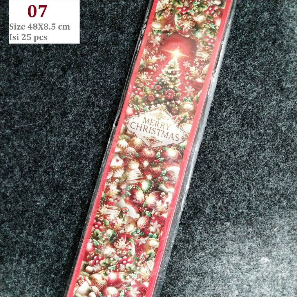 Pekanbaru Christmas Paper Belt / Pita Kertas Natal 48X 8.5 Cm Per Pack