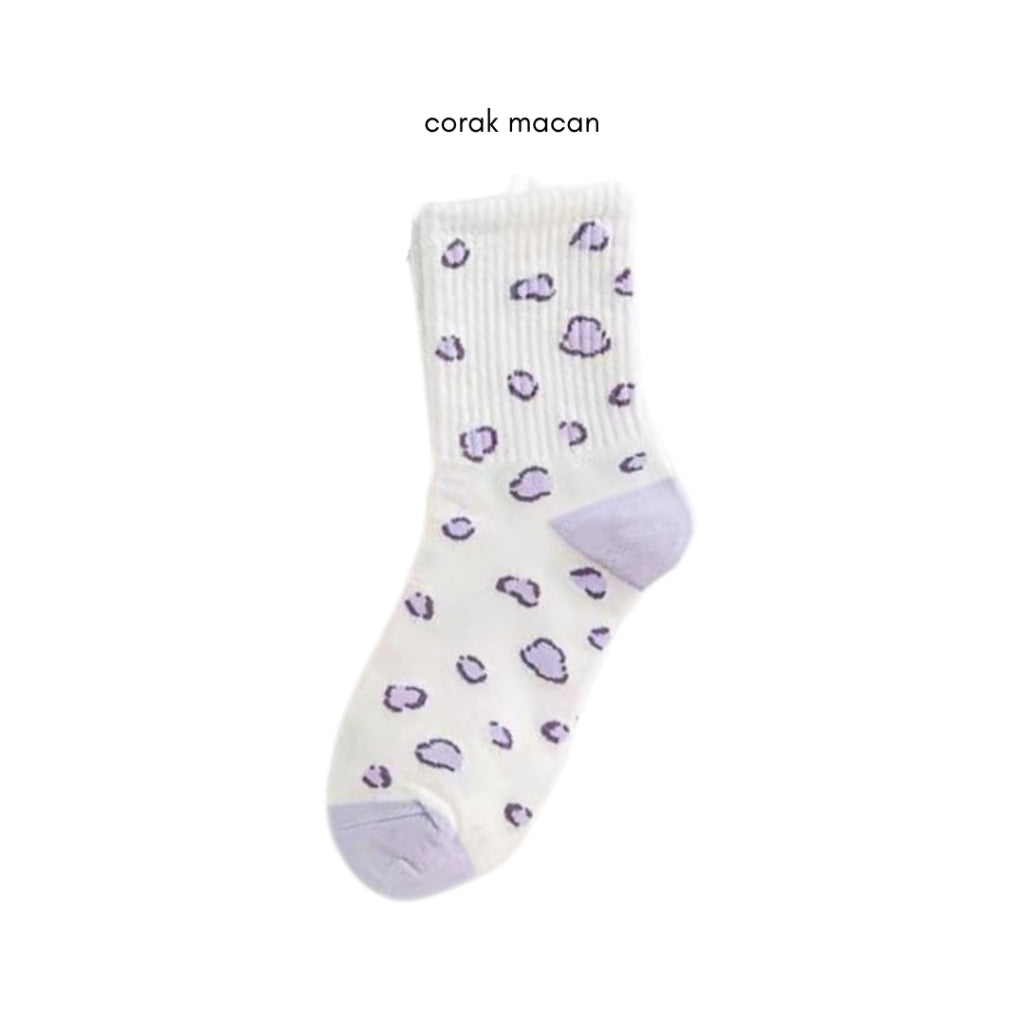 Pekanbaru Kaos Kaki Panjang Lilac Beruang Ungu Putih Unik Lucu Berkualitas Long Socks Aesthetic