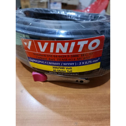 Pekanbaru Kabel Listrik / Kabel Serabut Vinito 2X0,75 Nymhy Per Roll 40Meter / Kabel Putih 2 X 0,75